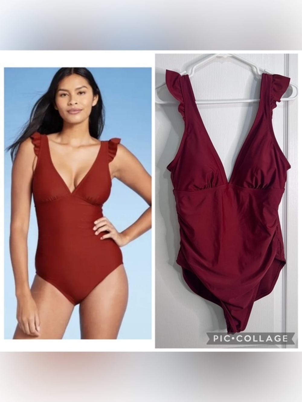 Kona Sol One-Piece Swimsuit Deep Red size L